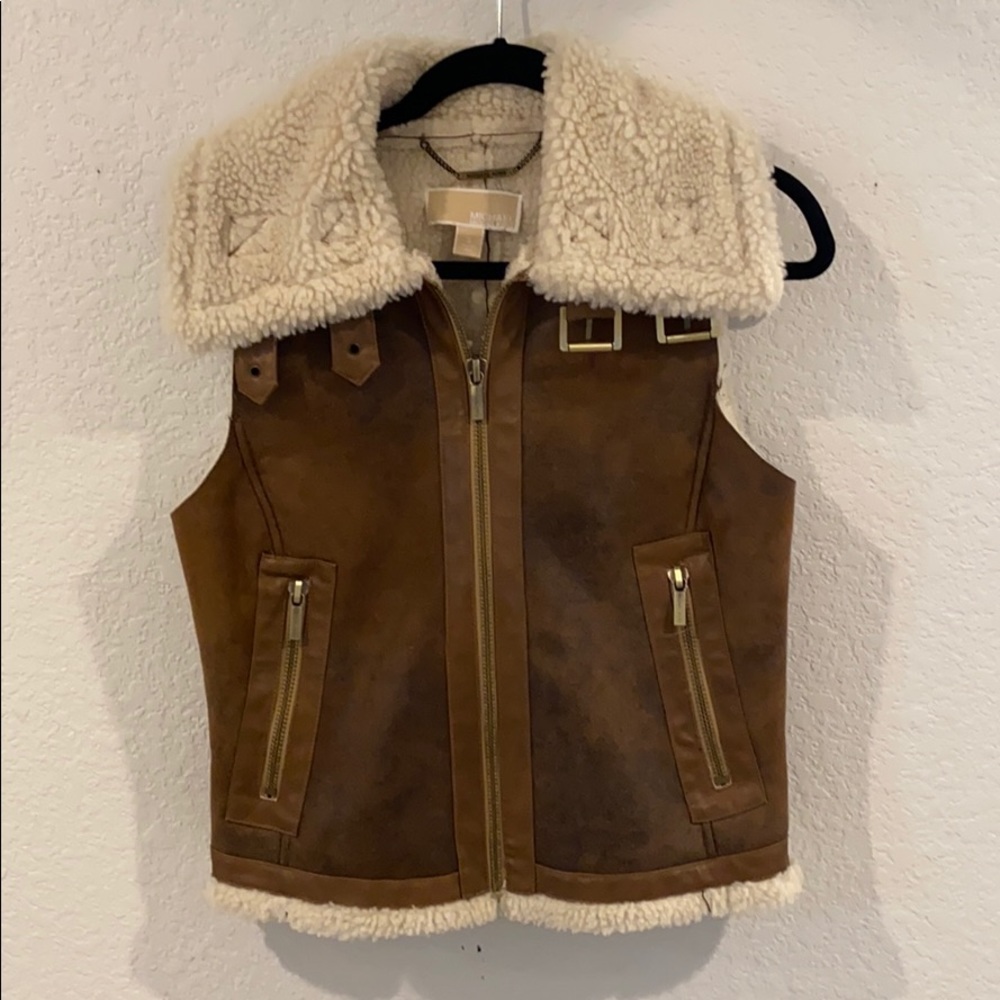 Micheal Kors leather/sherling vest